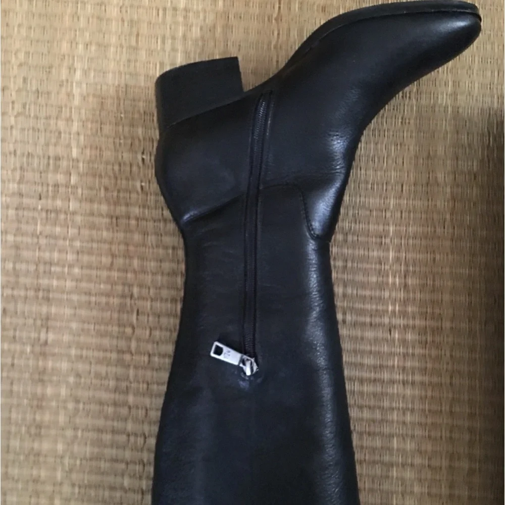 Ralph Lauren Black Leather Over-the-Knee Boots Size 9B